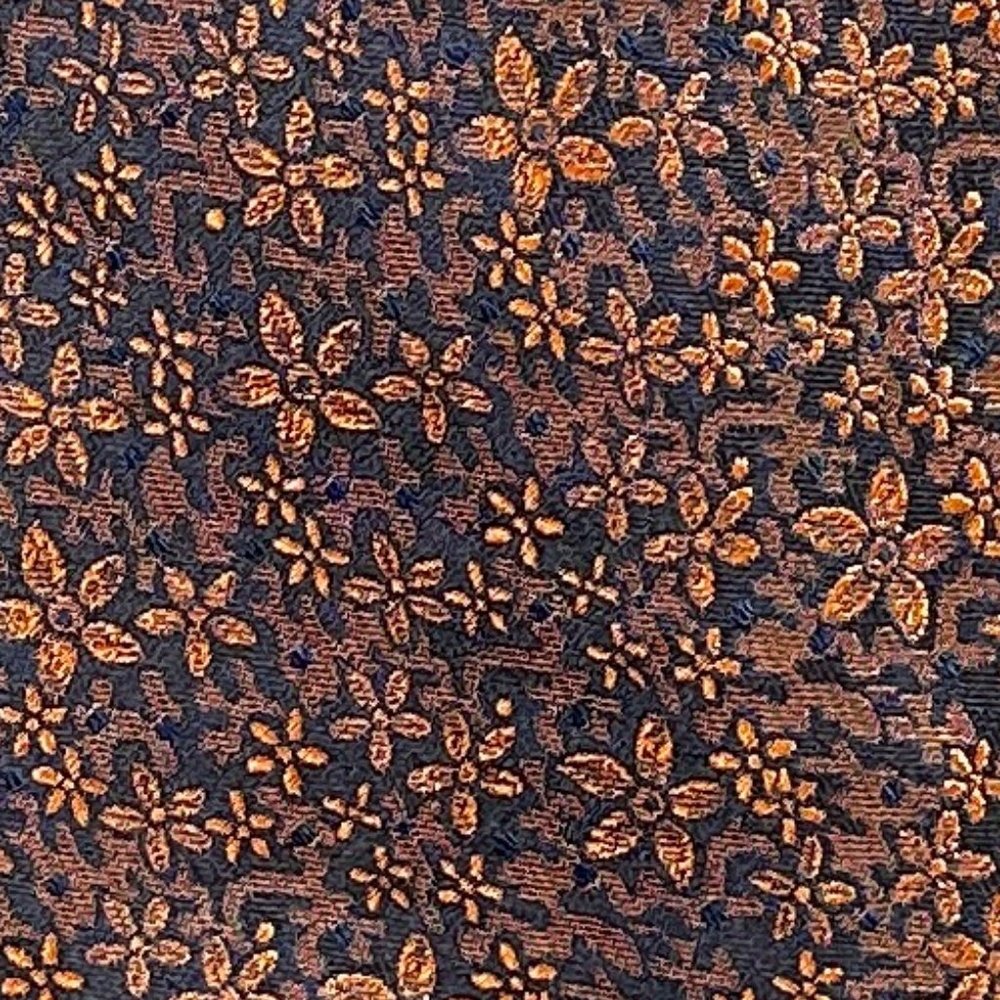 Ferragamo Tie - copper/brown flowers
